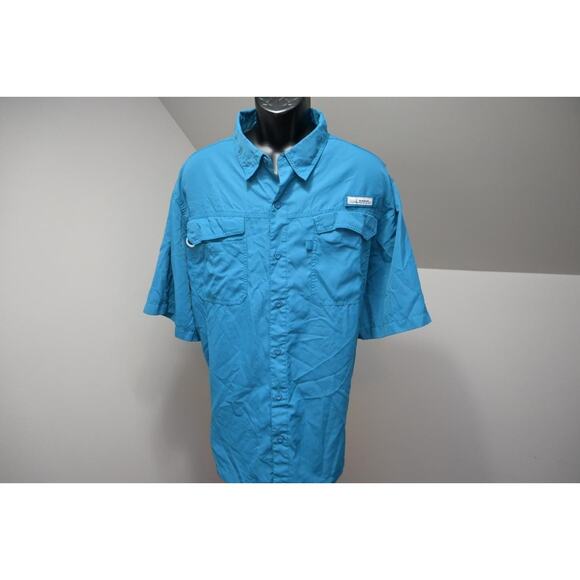 Habit Vented Fishing Shirt Blue Short Sleeve Camping Outdoors Mens Size 2XL XXL - Picture 3 of 10